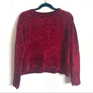 Poof Red Chenille Sweater